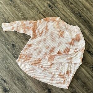 Aerie Tie-Dye Knit Sweater - Pink and Cream
